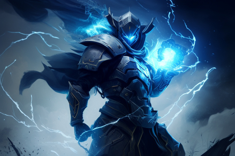 Destiny 2 Guardian with blue lightning effect